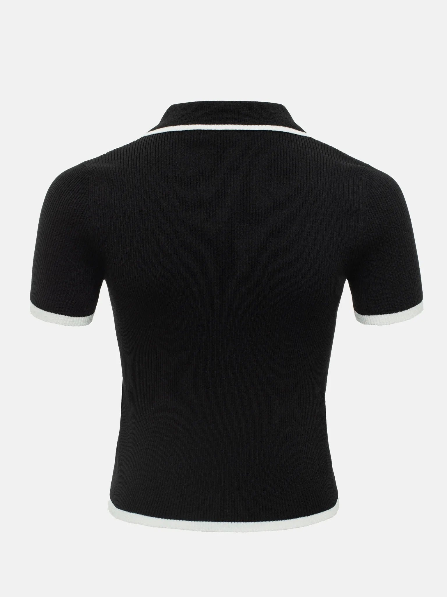Liora - Contrast Knit Polo Top