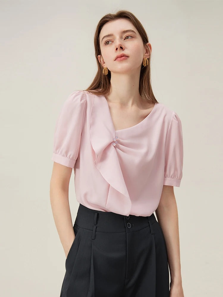 Clemence – French Ruffled Chiffon Blouse