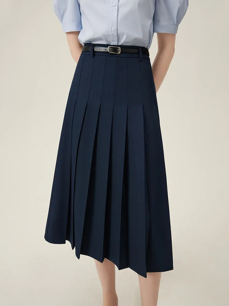 Sable – Pleated Midi Office Skirt