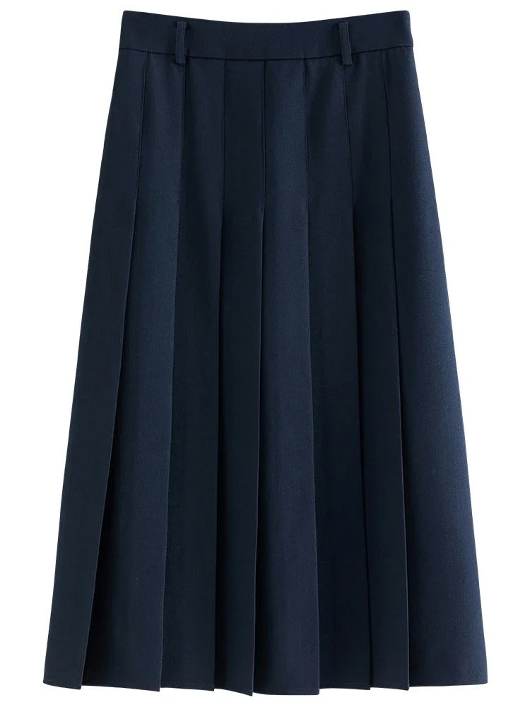 Sable – Pleated Midi Office Skirt