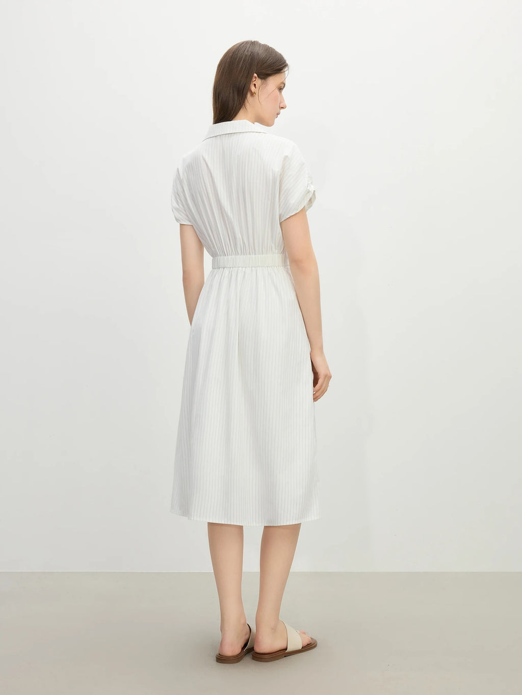 Elise – French Striped Midi Dress