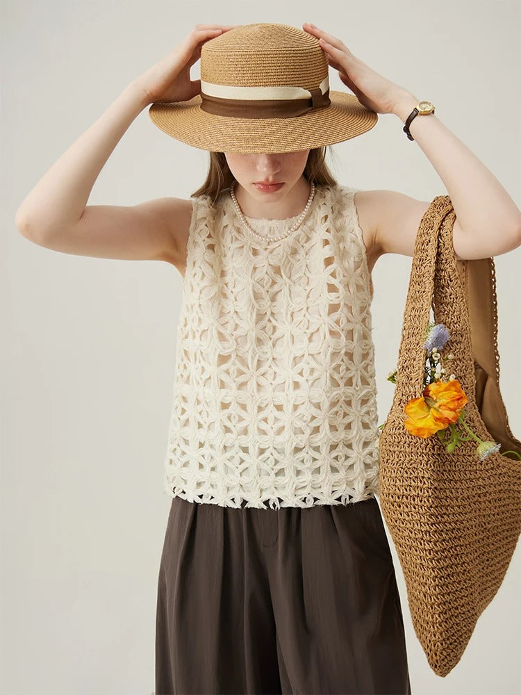 Fleur - Embroidered Sleeveless Top