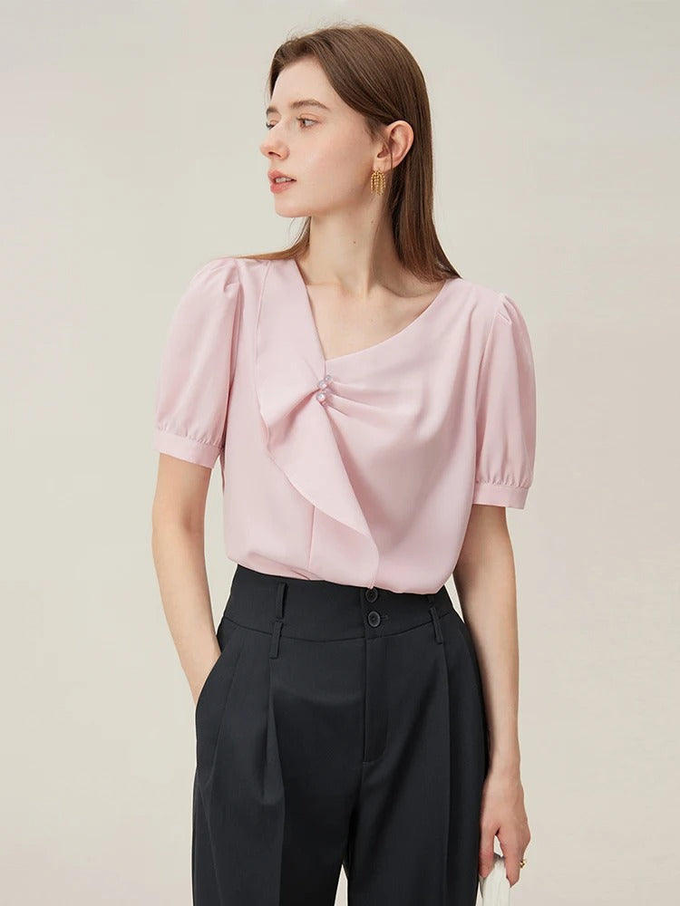 Clemence – French Ruffled Chiffon Blouse