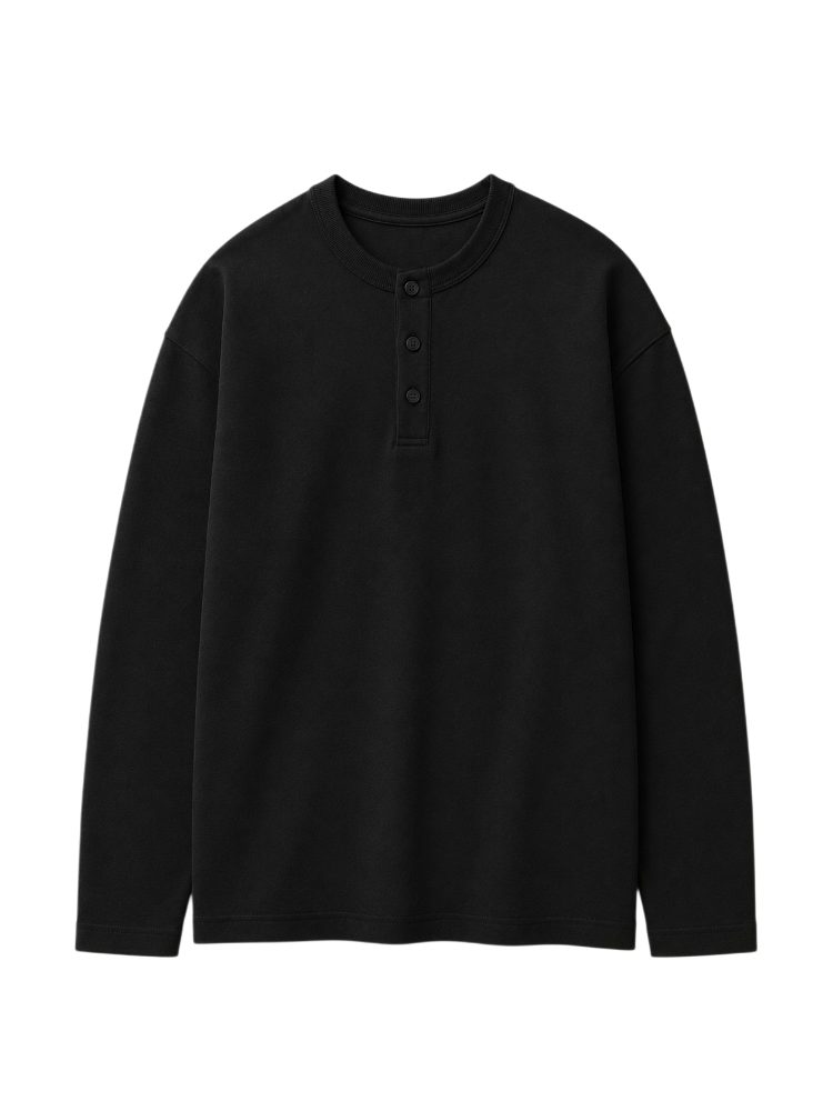 Lucien – Heavyweight Cotton Henley Shirt