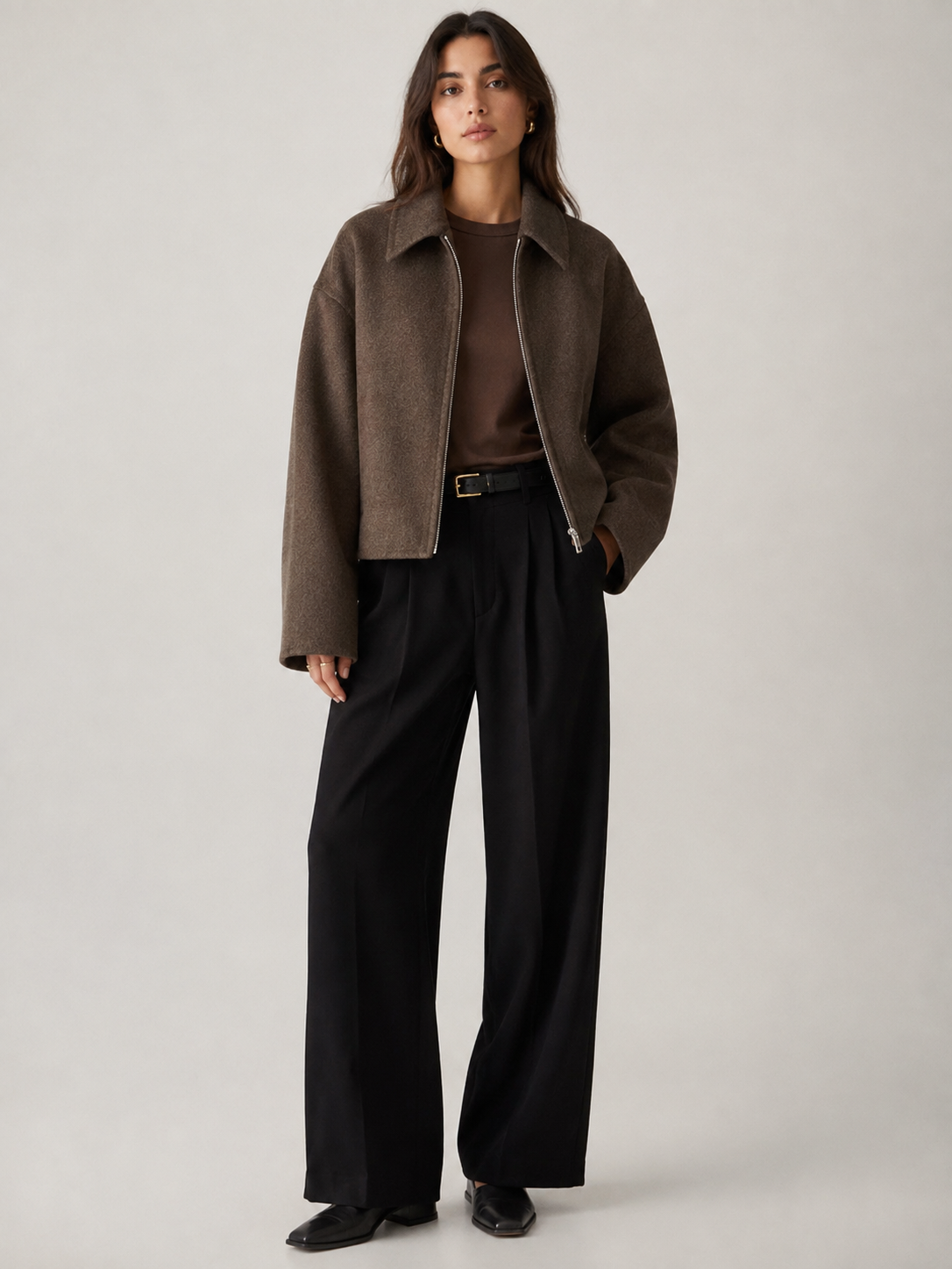 Bianca – Cropped Wool-Blend Jacket