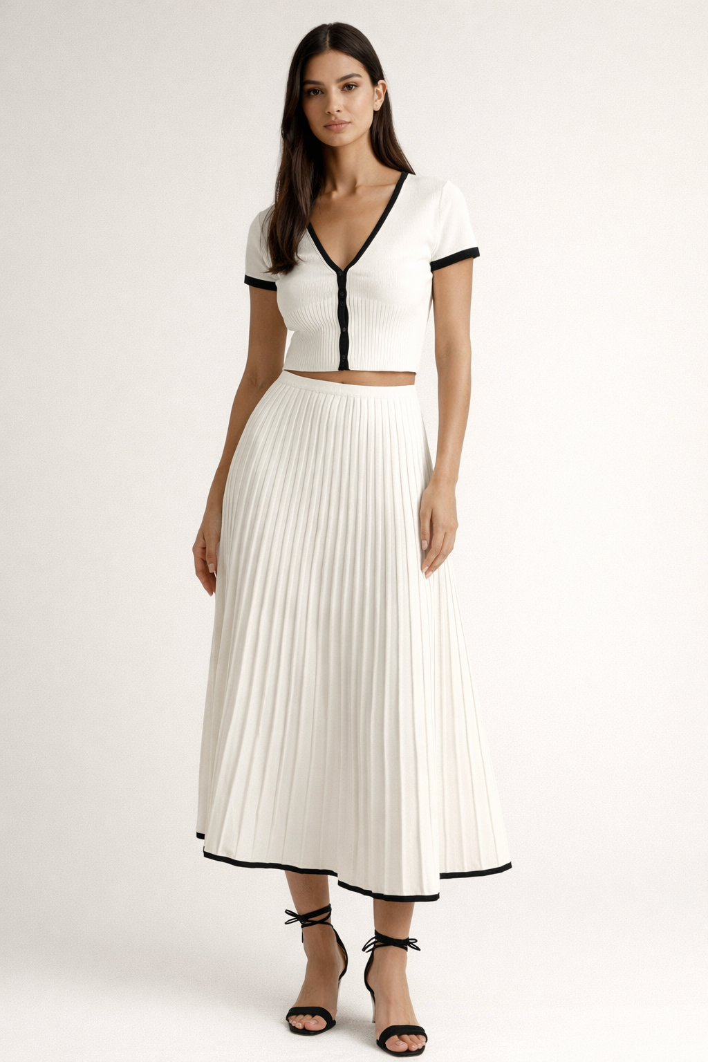 Isla – White Skirt Set