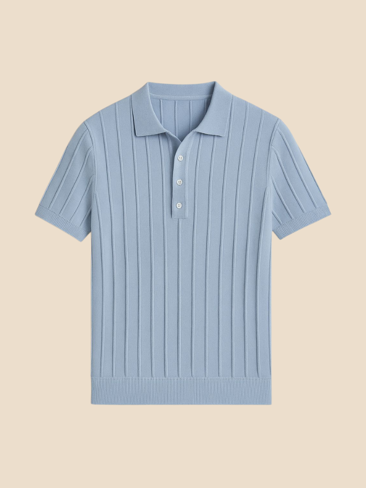 Remy – Ribbed Knit Polo Shirt