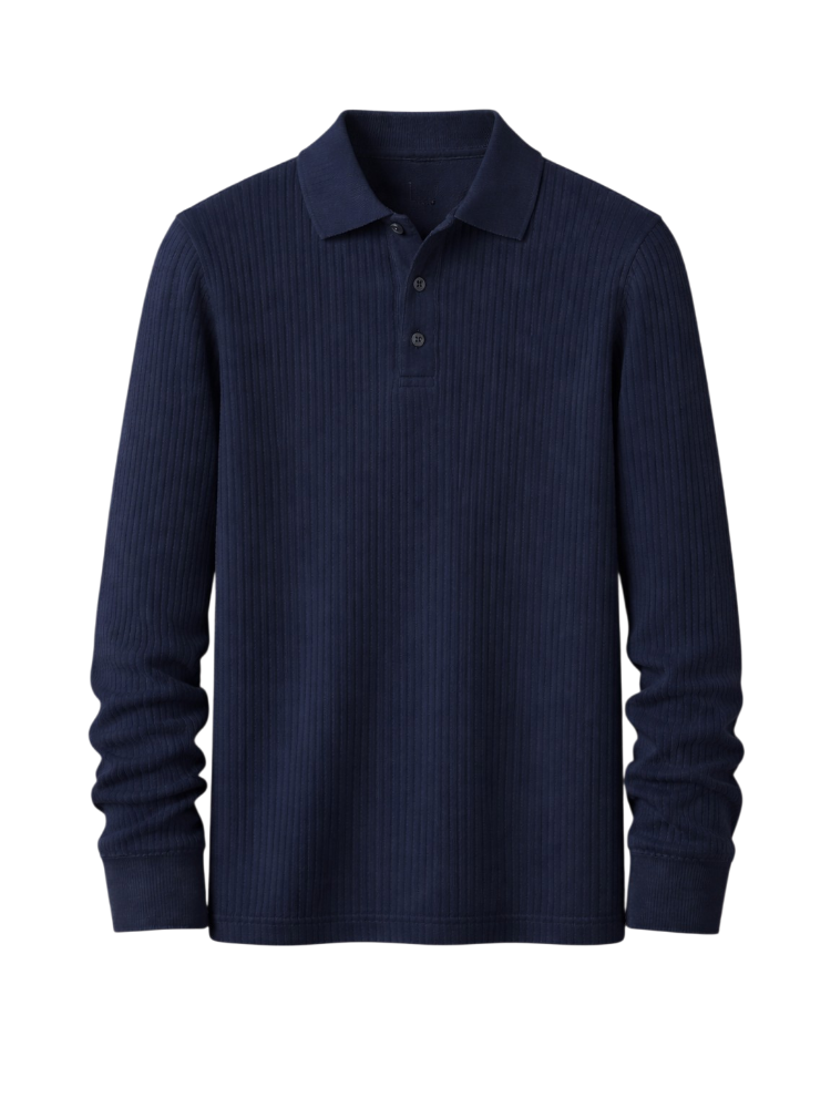 Arden – Ribbed Long-Sleeve Polo