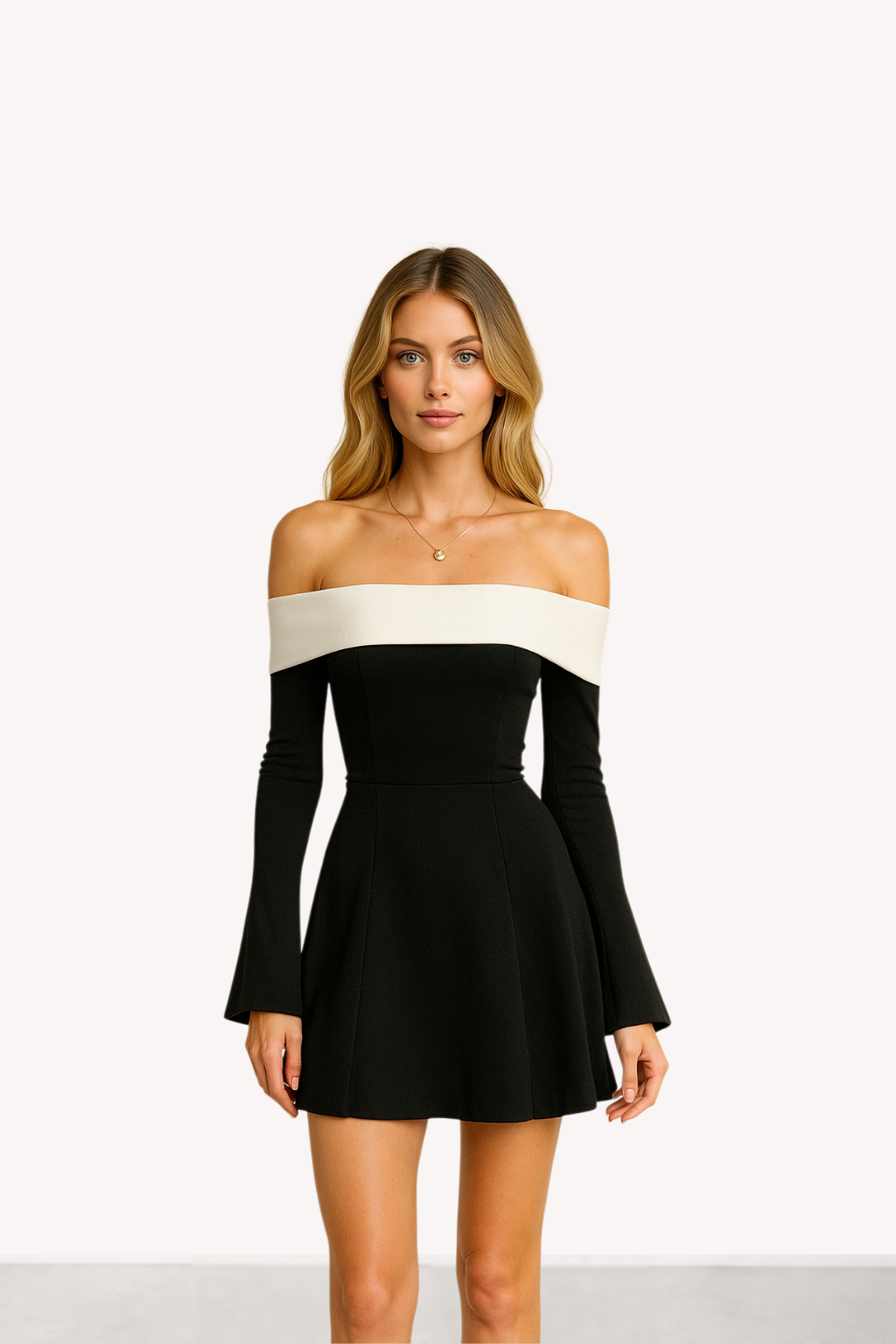 Fina - Off-Shoulder Long Sleeve Dress