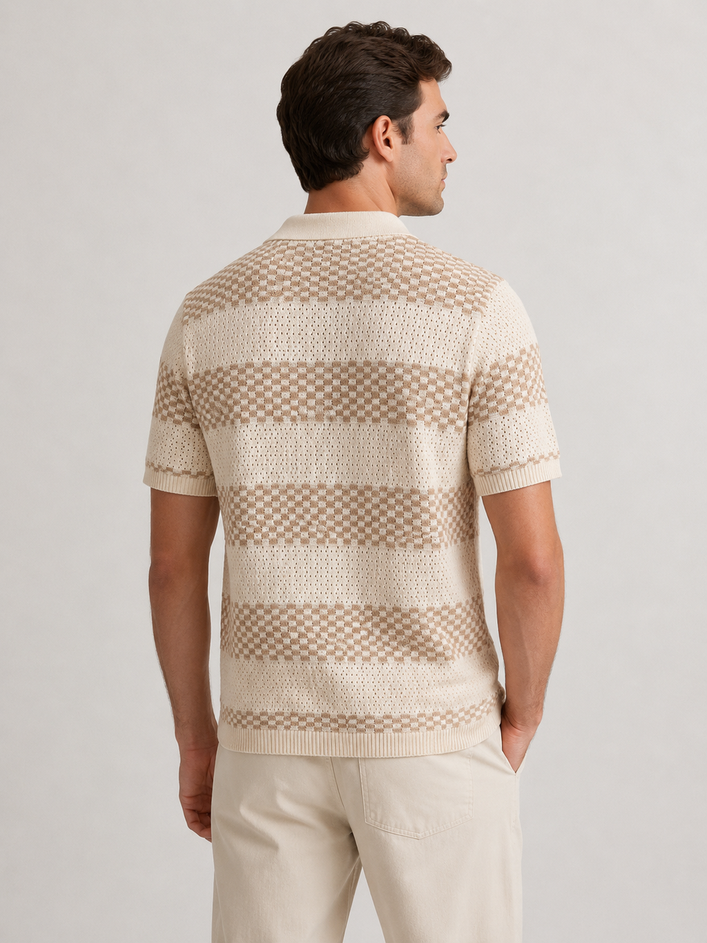 Calvo – Textured Knit Polo Shirt