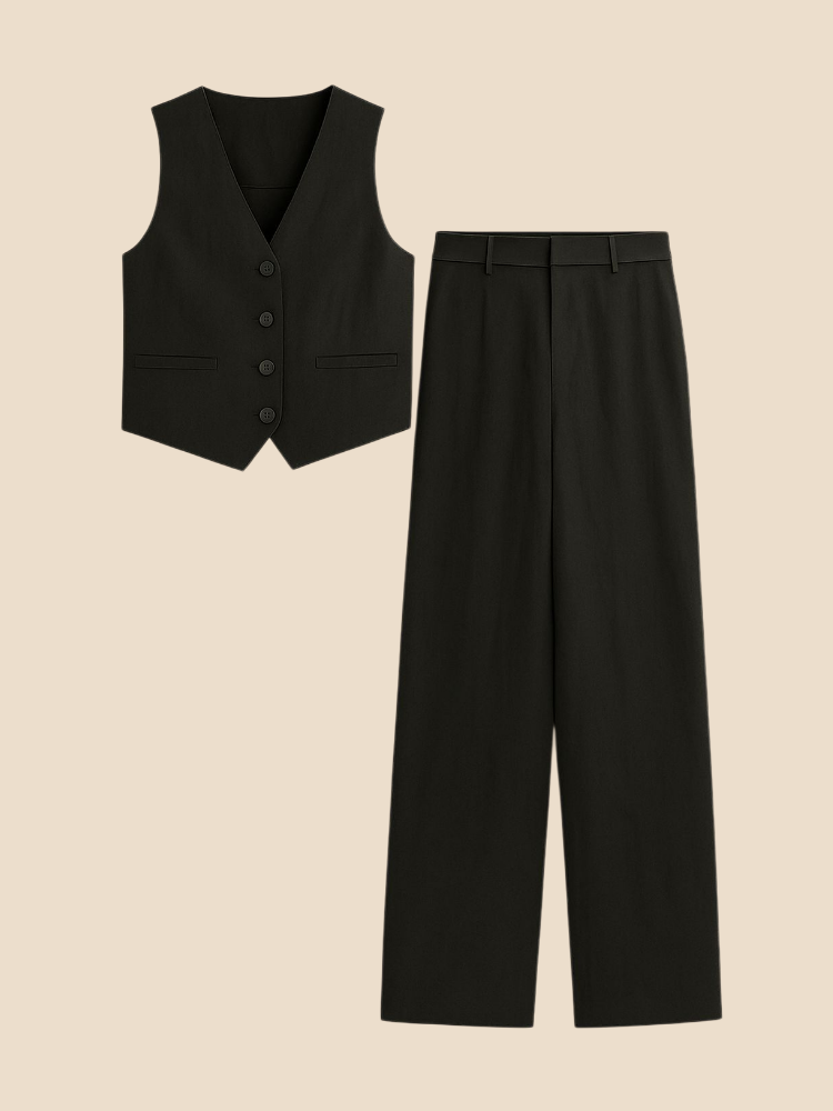 Elira – Linen Cotton Vest Set