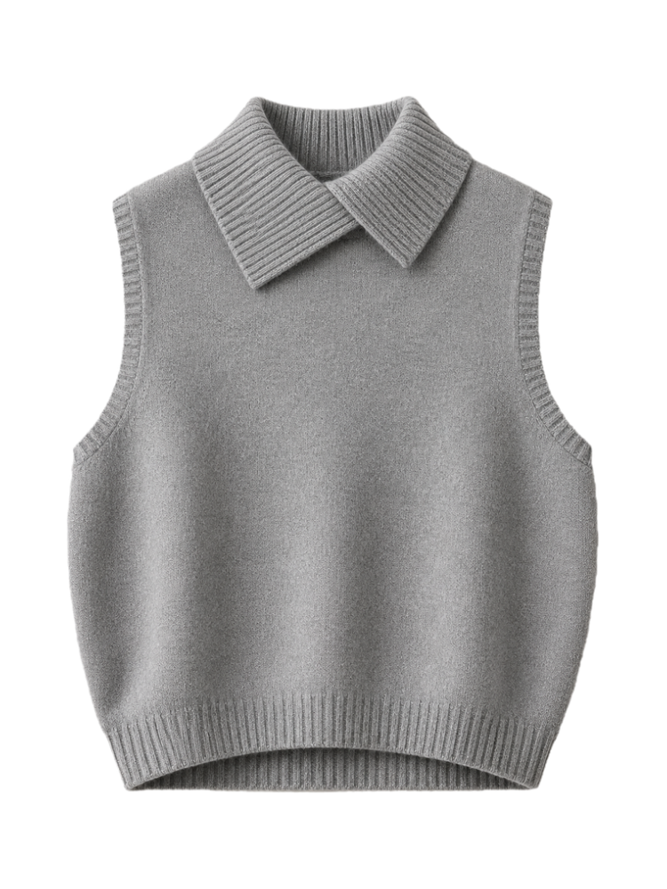 Sophie – Sleeveless Knit Collar Vest