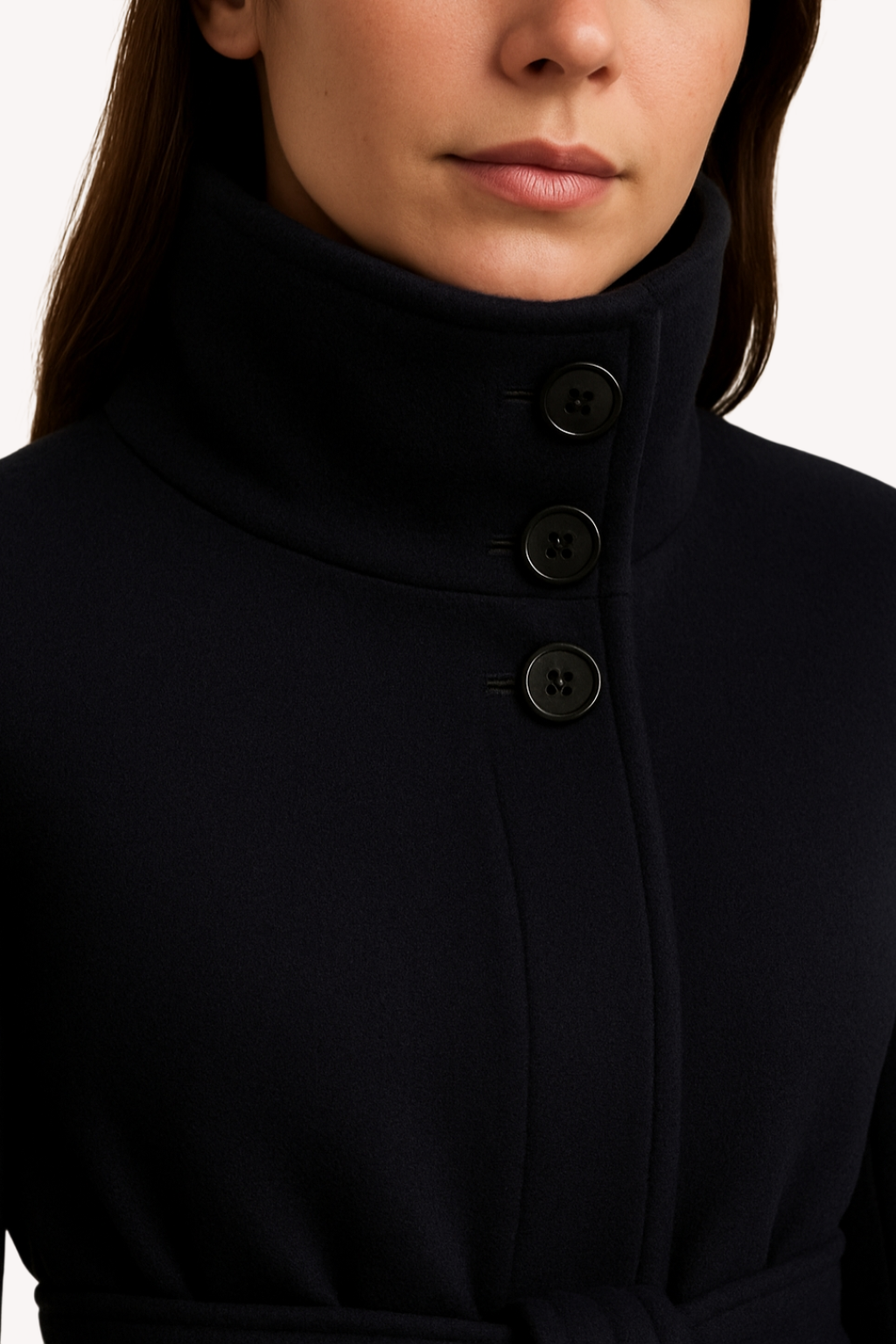 Celia - High-Collar Belted Coat