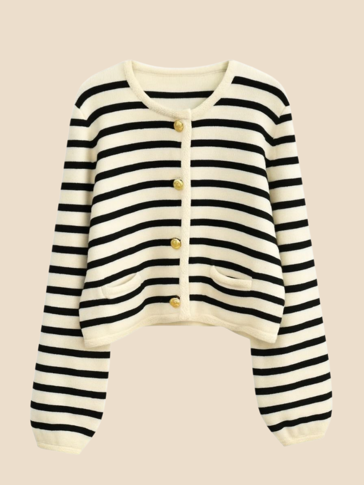 Puro - Striped Crop Cardigan