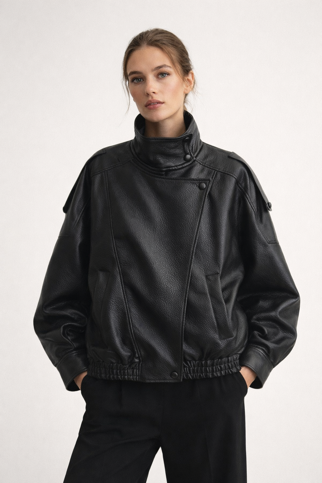 Nyra – Moto Faux Leather Jacket