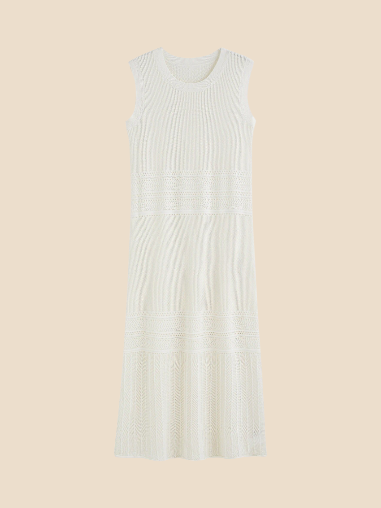 Sina - Hollow-Knit Suspender Dress