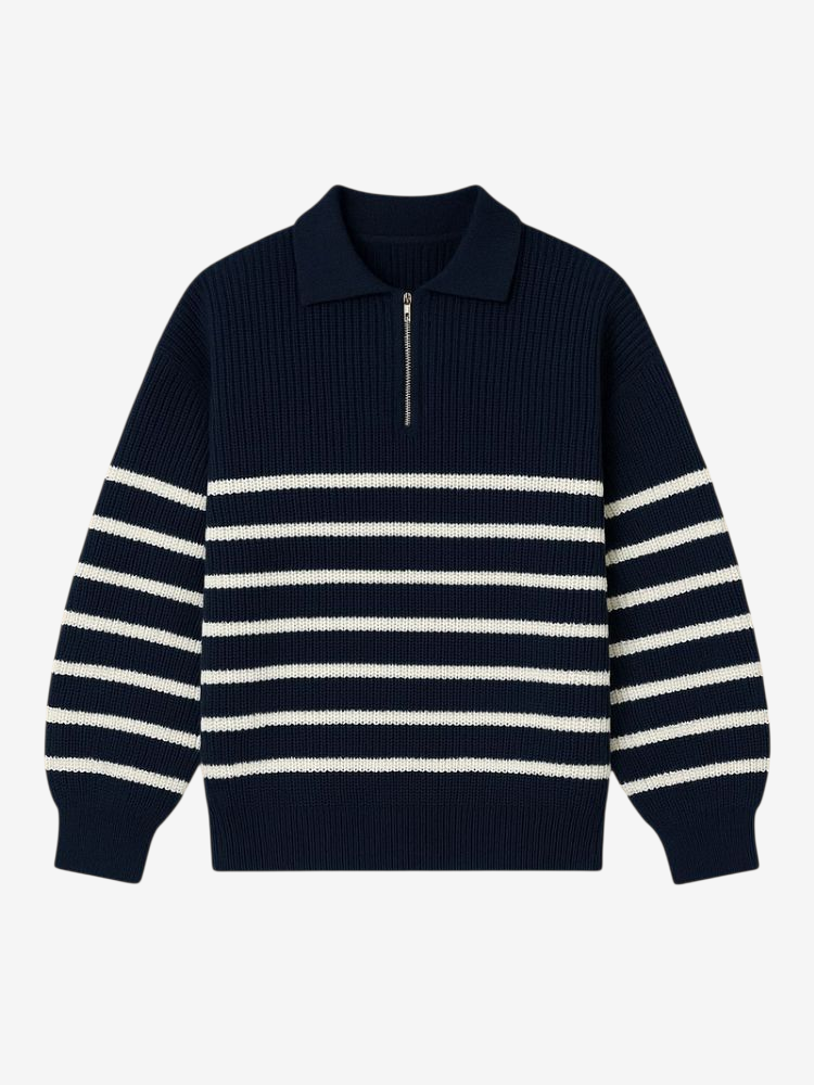 Lupo - Half-Zip Striped Sweater