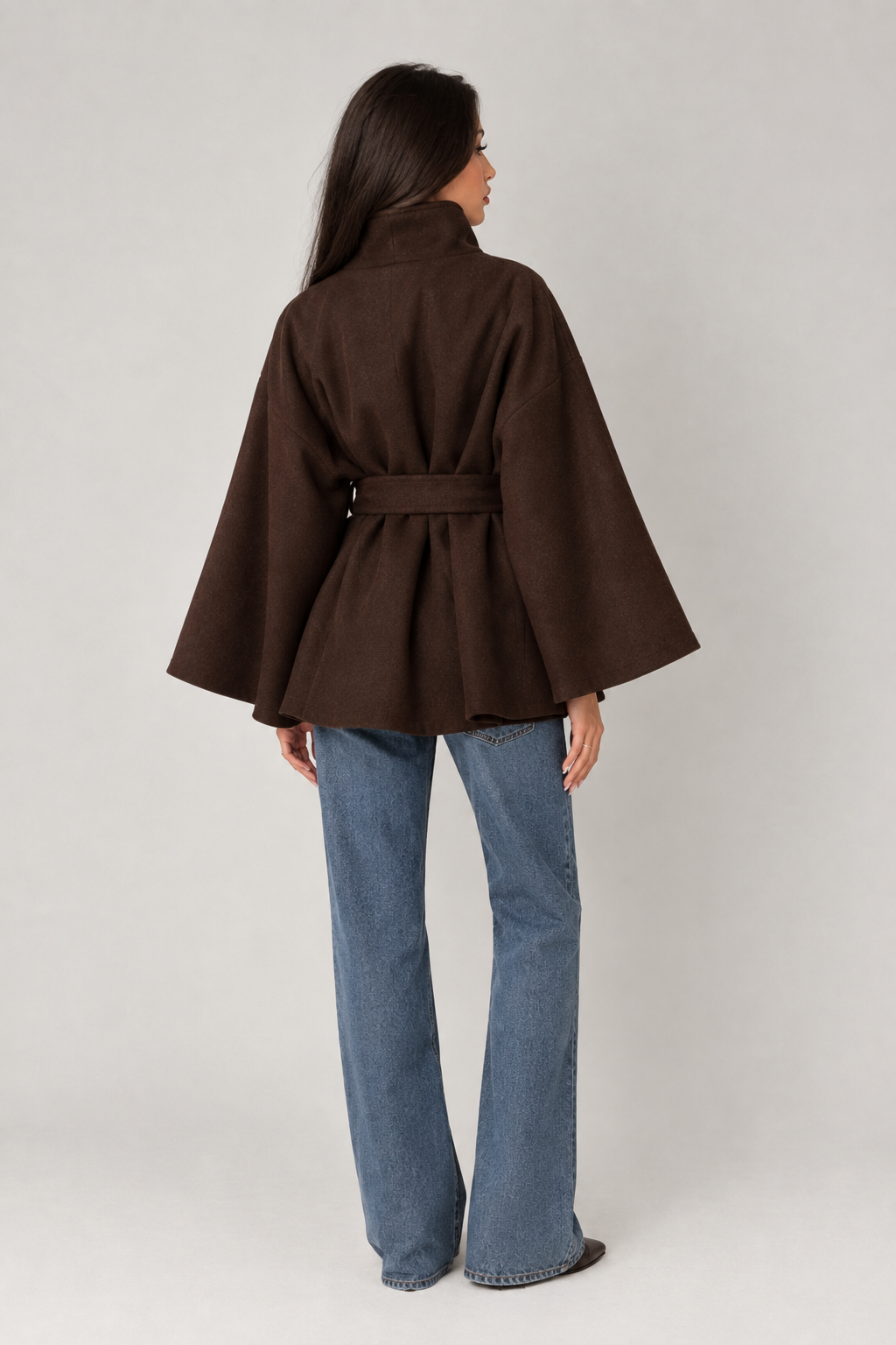 Celia - High-Collar Belted Coat