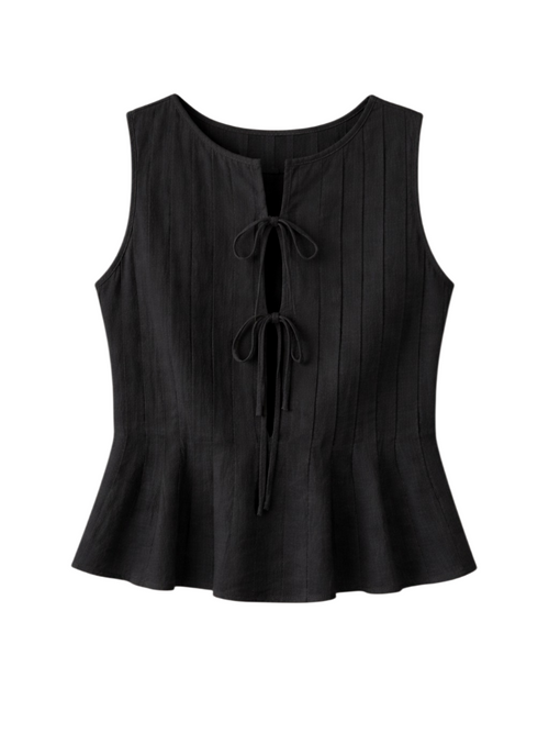 Biora – Lace-Up Ribbed Tank Top
