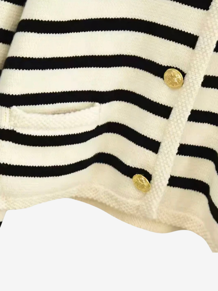 Puro - Striped Crop Cardigan