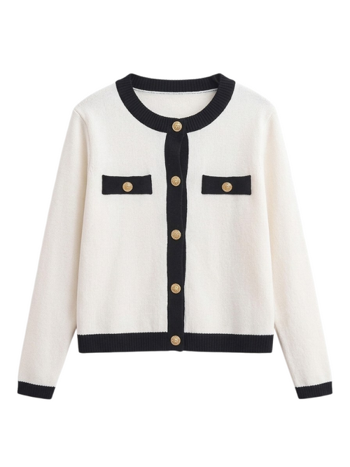 Camelia – Contrast Knit Cardigan