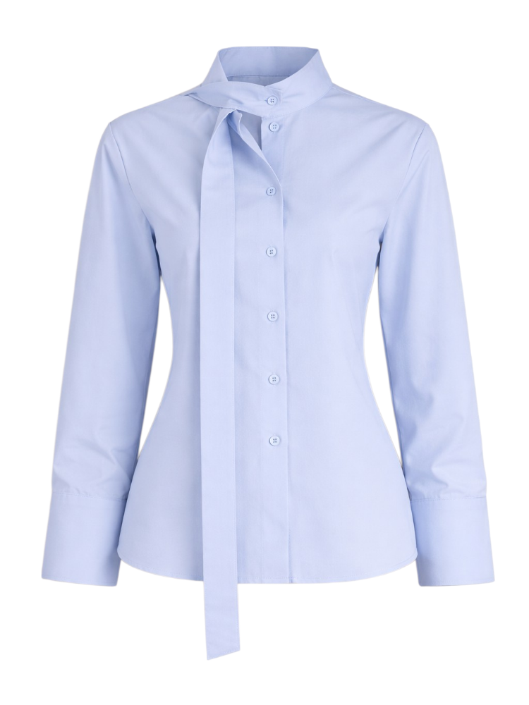 Selva – Tie-Neck Cotton Blouse