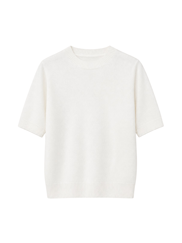 Verde – Fine Knit Short Sleeve Sweater