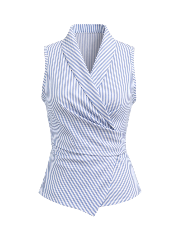 Thalia – Striped Wrap Vest Top