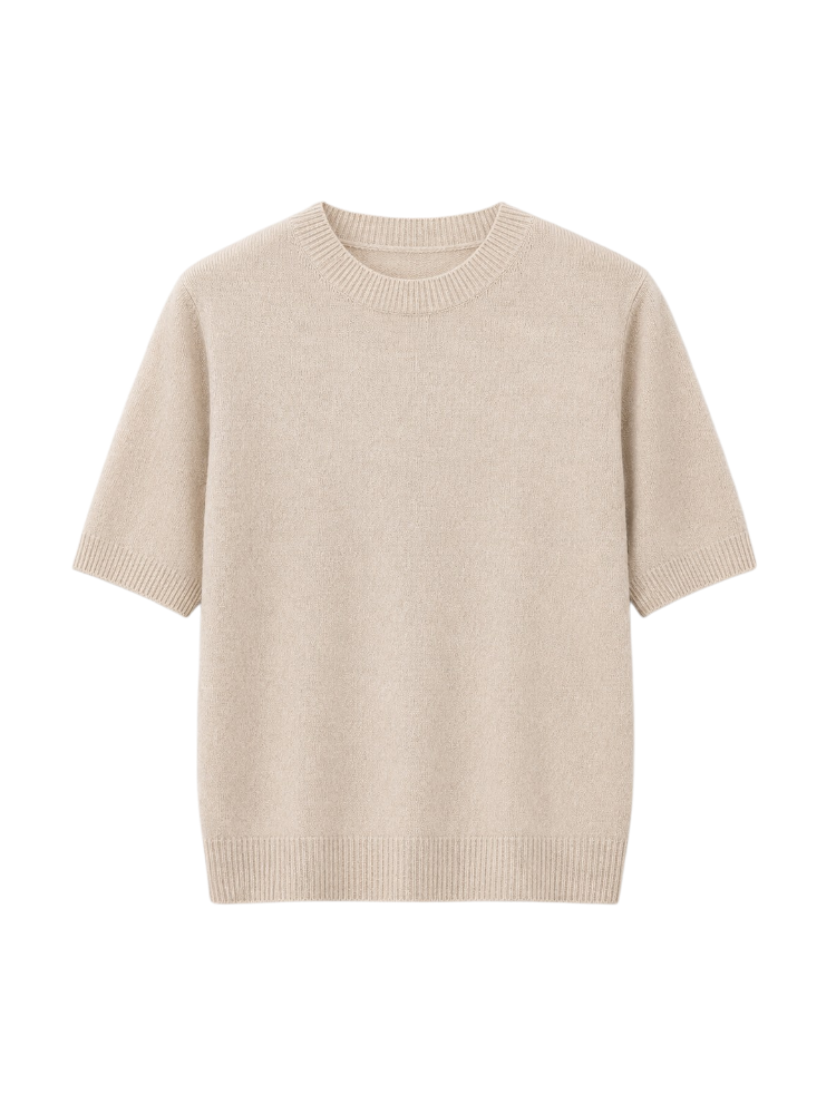 Verde – Fine Knit Short Sleeve Sweater
