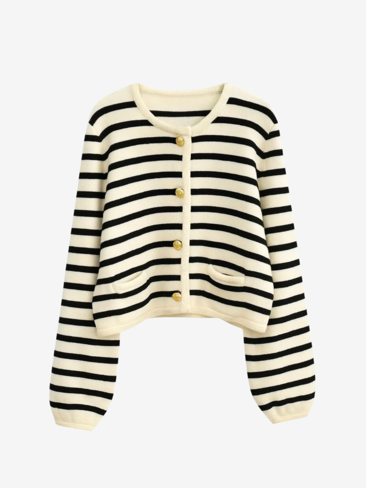 Puro - Striped Crop Cardigan