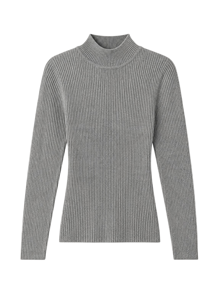 Raya – Ribbed Mock Neck Sweater