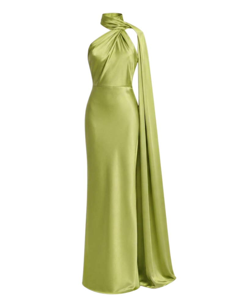 Seraphina – Satin Halter Maxi Dress