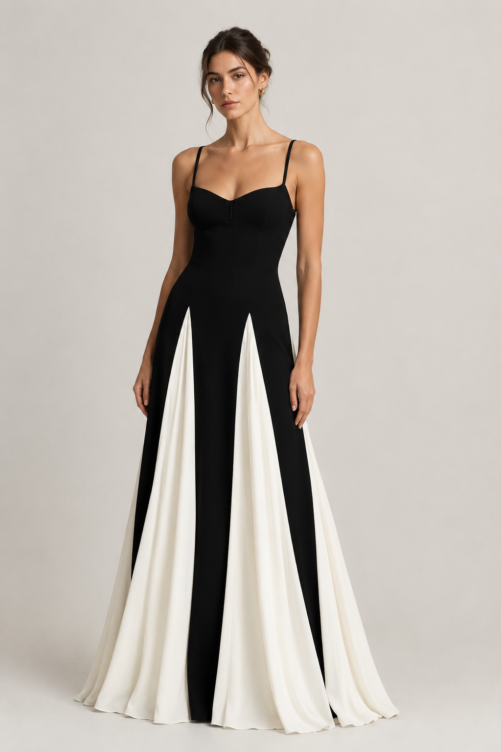 Giova – Two-Tone Splice Maxi Dress