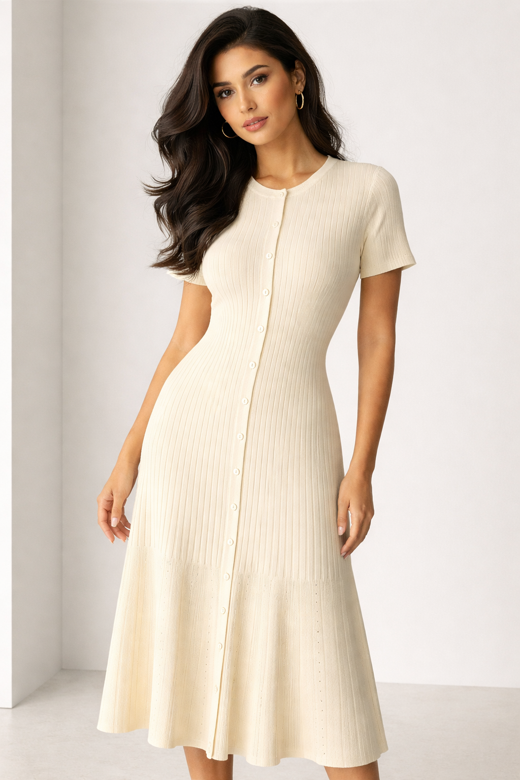 Selene – Knit Button Dress