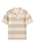 Calvo – Textured Knit Polo Shirt
