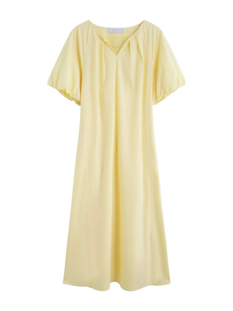 Vivienne – Belted V-Neck Midi Dress