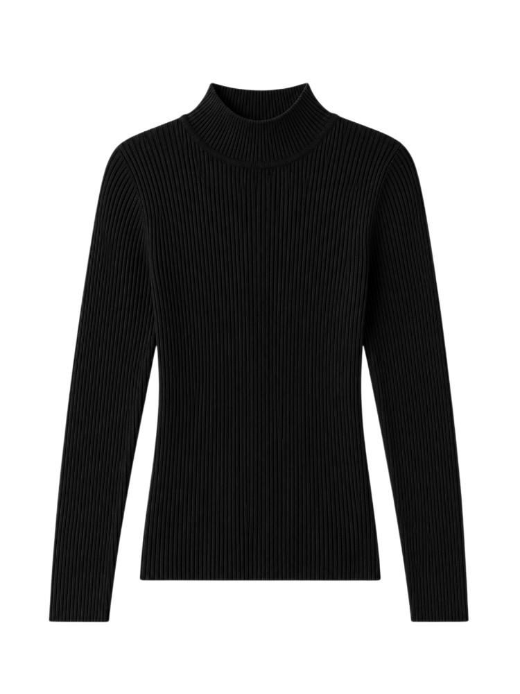 Raya – Ribbed Mock Neck Sweater
