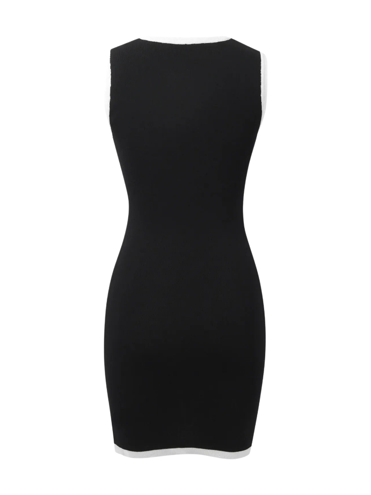 Monroe – Pearl Trim Knit Mini Dress