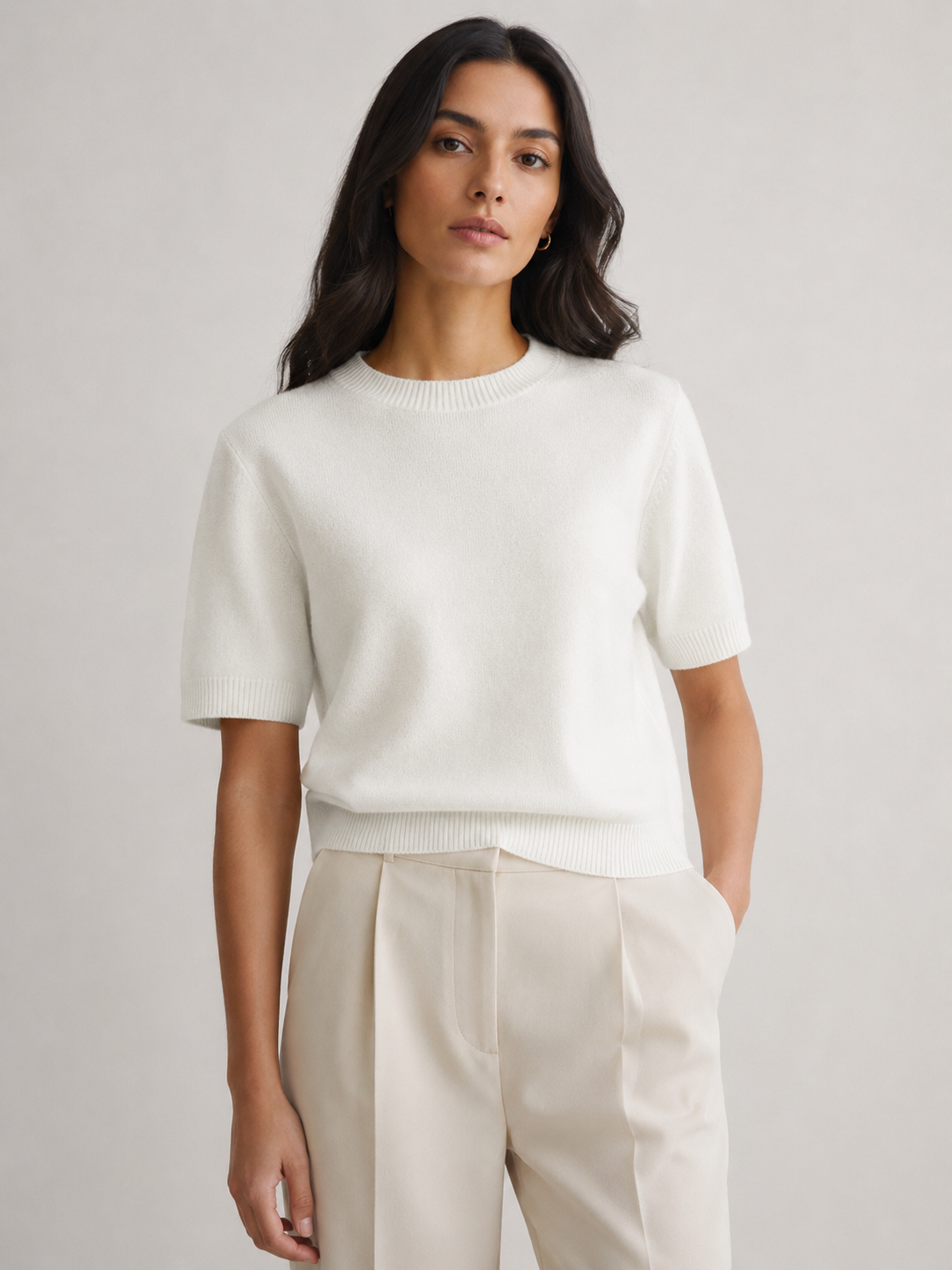 Verde – Fine Knit Short Sleeve Sweater