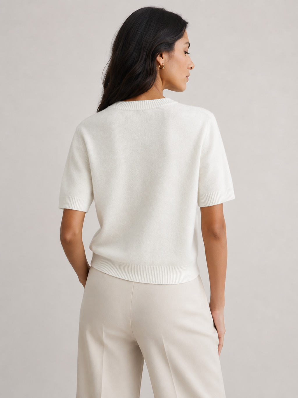 Verde – Fine Knit Short Sleeve Sweater