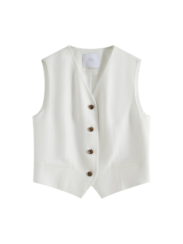 Alba – Vintage Linen Vest – Morano