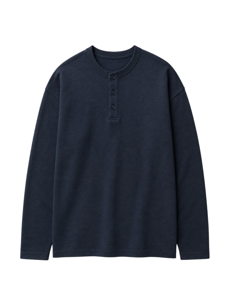 Lucien – Heavyweight Cotton Henley Shirt