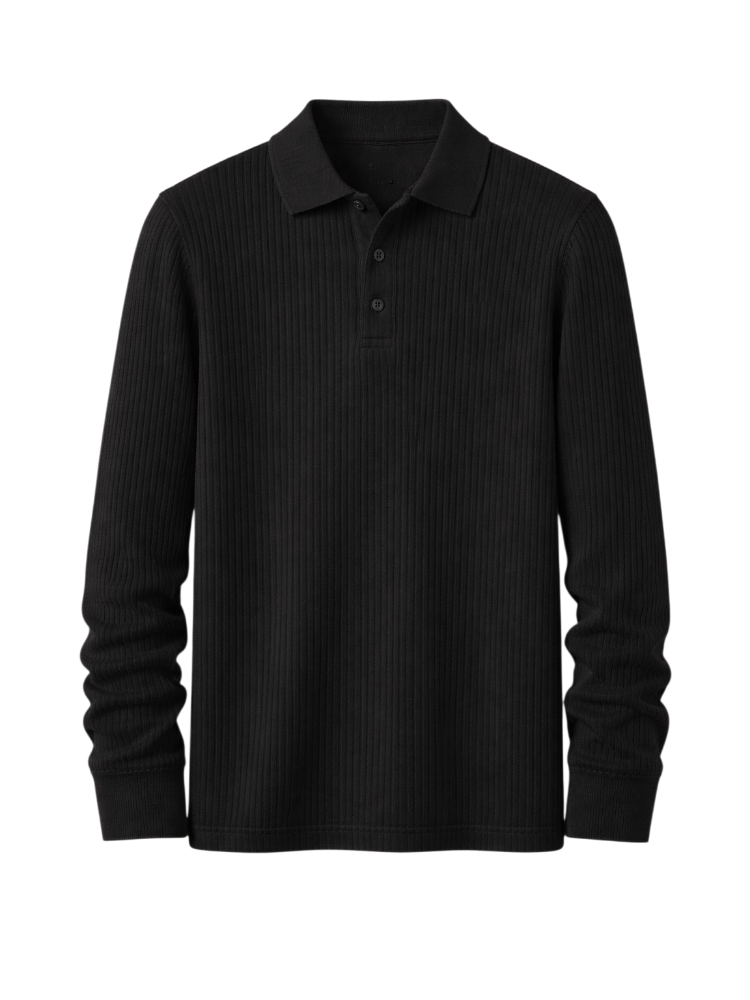 Arden – Ribbed Long-Sleeve Polo