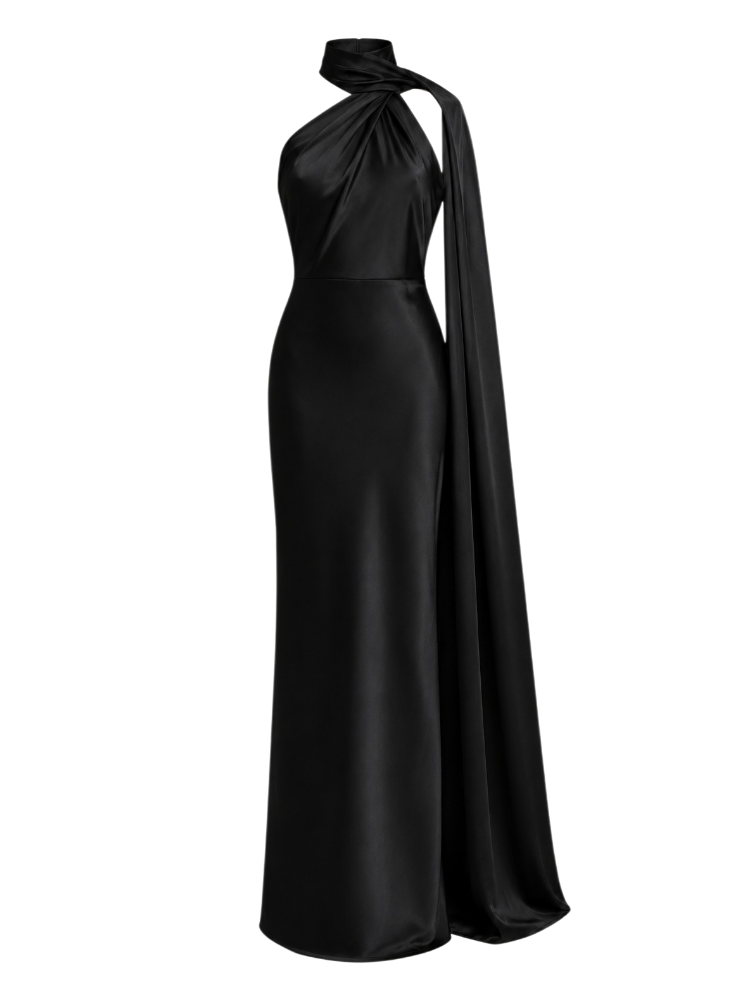 Seraphina – Satin Halter Maxi Dress