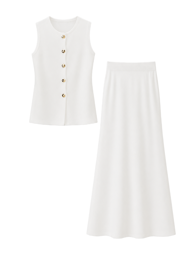 Eline – Knit Vest Skirt Set