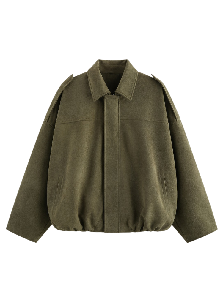 Kaia – Suede Bomber Jacket