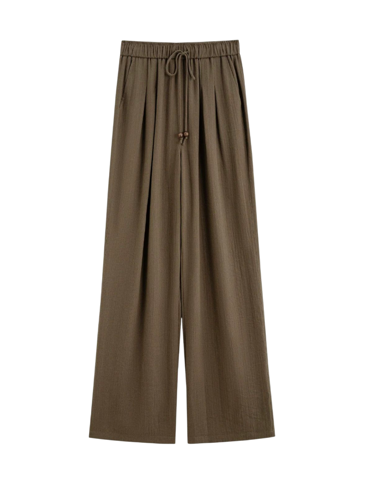 Nola – Linen Blend Elastic Waist Pants