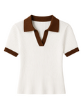 Brezza – Ribbed Knit Polo Top