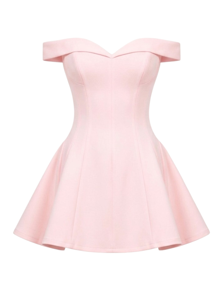 Lirien – Off-Shoulder Pleated Mini Dress