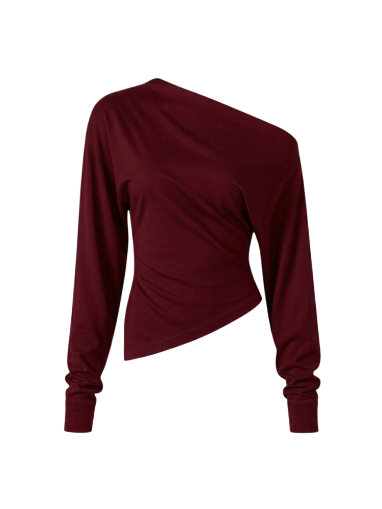 Auriel – Asymmetrical Off-Shoulder Long Sleeve Top